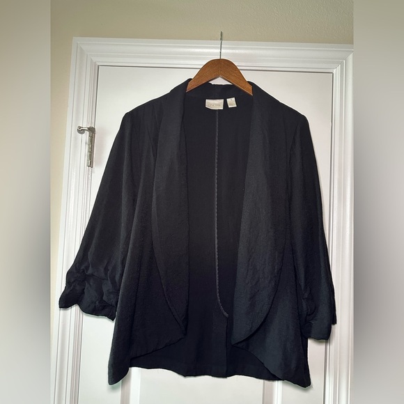 Chico Black Open-Front Sz 3 Blazer (16/18-XL) MSRP $169 Career wear Work Jacket - Picture 7 of 11